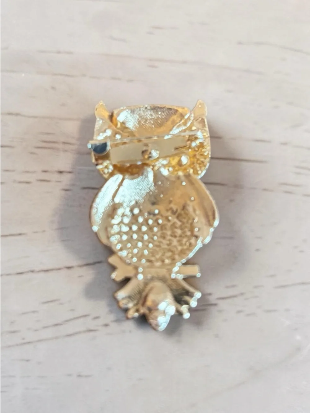 Mint Purple and‎ Clear Crystal Owl Brooch Pin